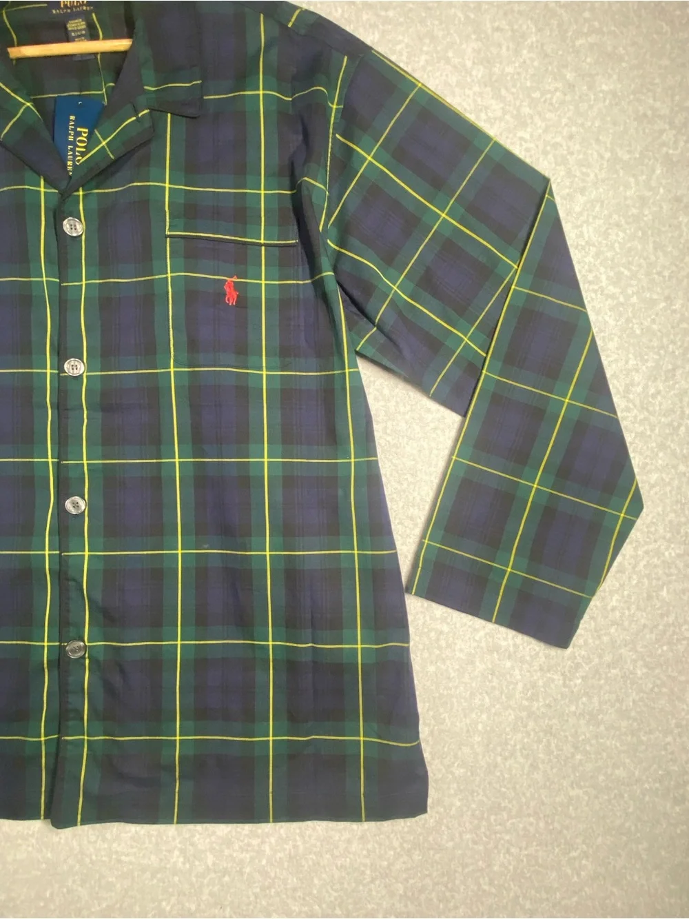 Polo Ralph Lauren Sleepwear Men’s Size XL Navy ,Green Plaid Long sleeve NWT